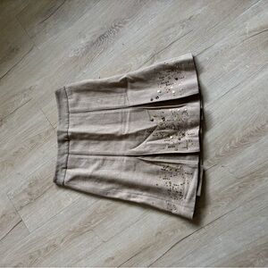 LOFT Tan Pleated Skirt for Casual Wear
